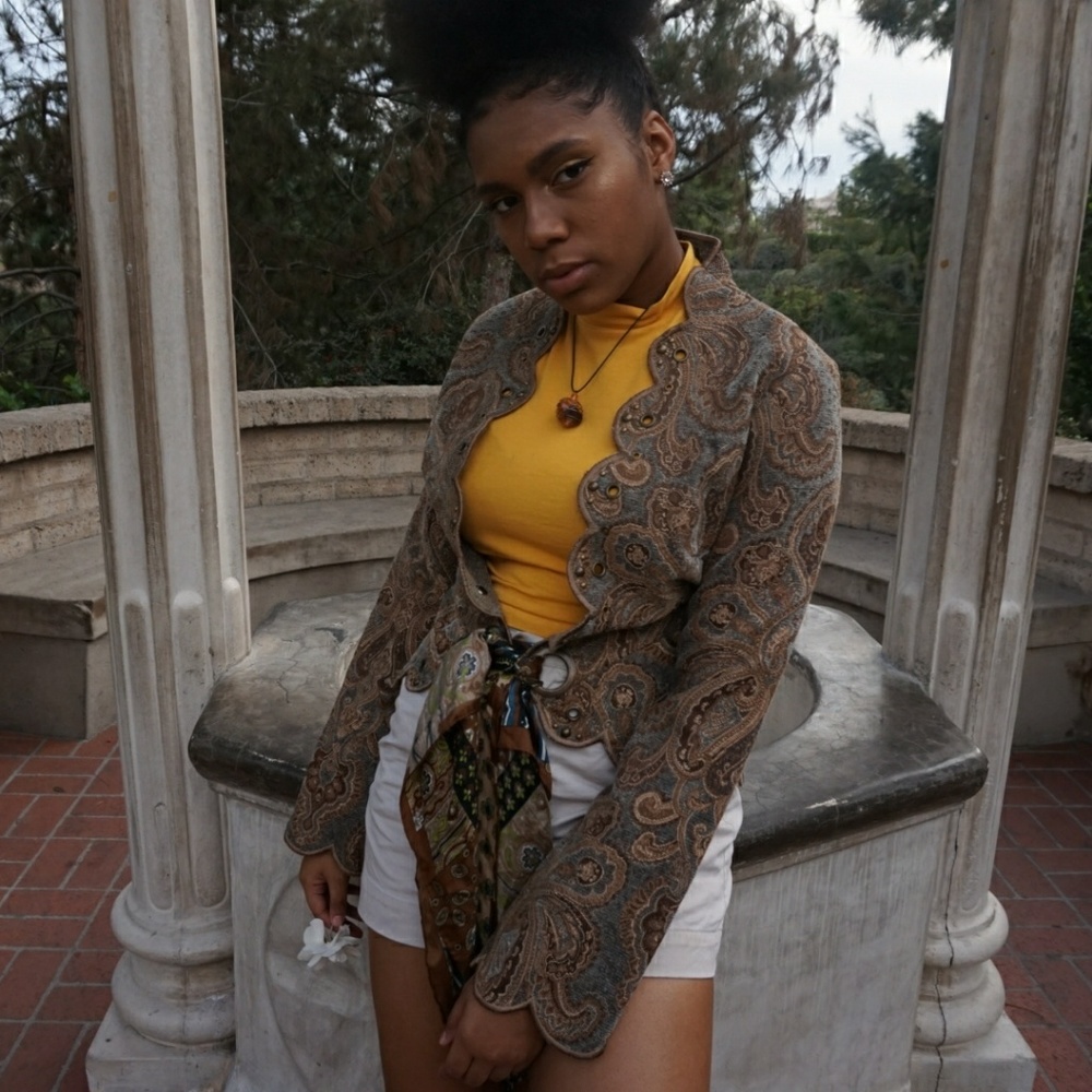 Vintage Viscose Detailed Jacket
